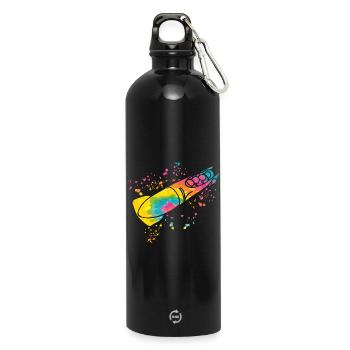 Bobfahrer Bobschlitten Viererbob - Trinkflasche mit Karabiner 750 ml - Schwarz - Vorne