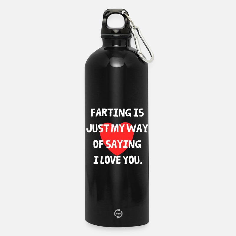Pet comme une déclaration d’amour avec un cœur - Gourde en inox avec mousqueton 750 ml - noir