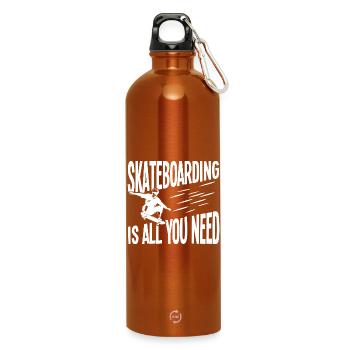 Skateboarding ist alles was du brauchst - Trinkflasche mit Karabiner 750 ml - Orange - Vorne