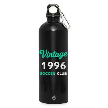 Vintage 1996 – Soccer Club Retro Birth Year - Water Bottle with carabiner 750 ml - black - Front
