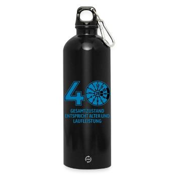 HU mars 2026 - 40 ans - cadeau d’anniversaire - Gourde en inox avec mousqueton 750 ml - noir - Devant