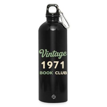 Cadeau rétro de l’année de naissance vintage du club de lecture de 1971 - Gourde en inox avec mousqueton 750 ml - noir - Devant