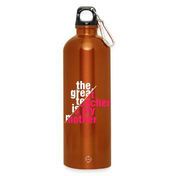 Great Teacher Mom Shirt – Geschenkidee - Trinkflasche mit Karabiner 750 ml - Orange - Vorne