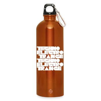 Techno Electro Trance Musik - Trinkflasche mit Karabiner 750 ml - Orange - Vorne