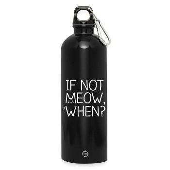 Chat Si Pas Miauler Quand - Gourde en inox avec mousqueton 750 ml - noir - Devant