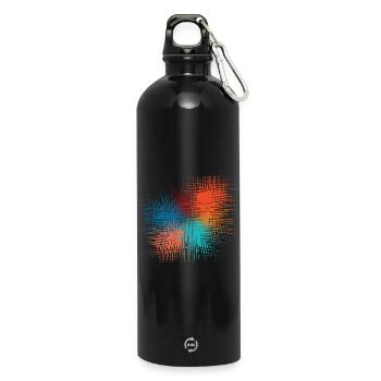 Explosion de couleurs - Gourde en inox avec mousqueton 750 ml - noir - Devant