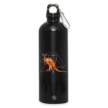 kangaroo! - Water Bottle with carabiner 750 ml - black - Front