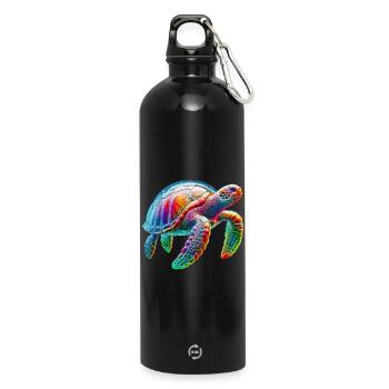 Turtle - Water Bottle with carabiner 750 ml - black - Front