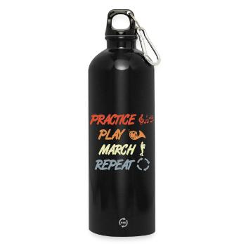 Waldhorn Motivation - Trinkflasche mit Karabiner 750 ml - Schwarz - Vorne