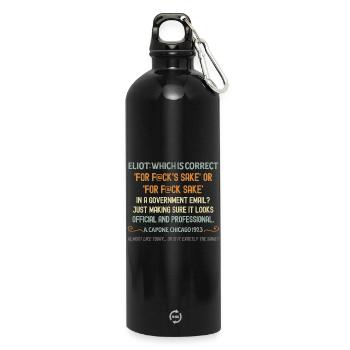 T-shirt humoristique de citation par e-mail du gouvernement - Gourde en inox avec mousqueton 750 ml - noir - Devant