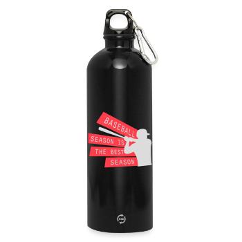 La saison de baseball est la meilleure saison des sports de fans - Gourde en inox avec mousqueton 750 ml - noir - Devant