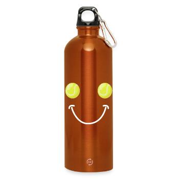 Visage Heureux du Tennis - Gourde en inox avec mousqueton 750 ml - orange - Devant
