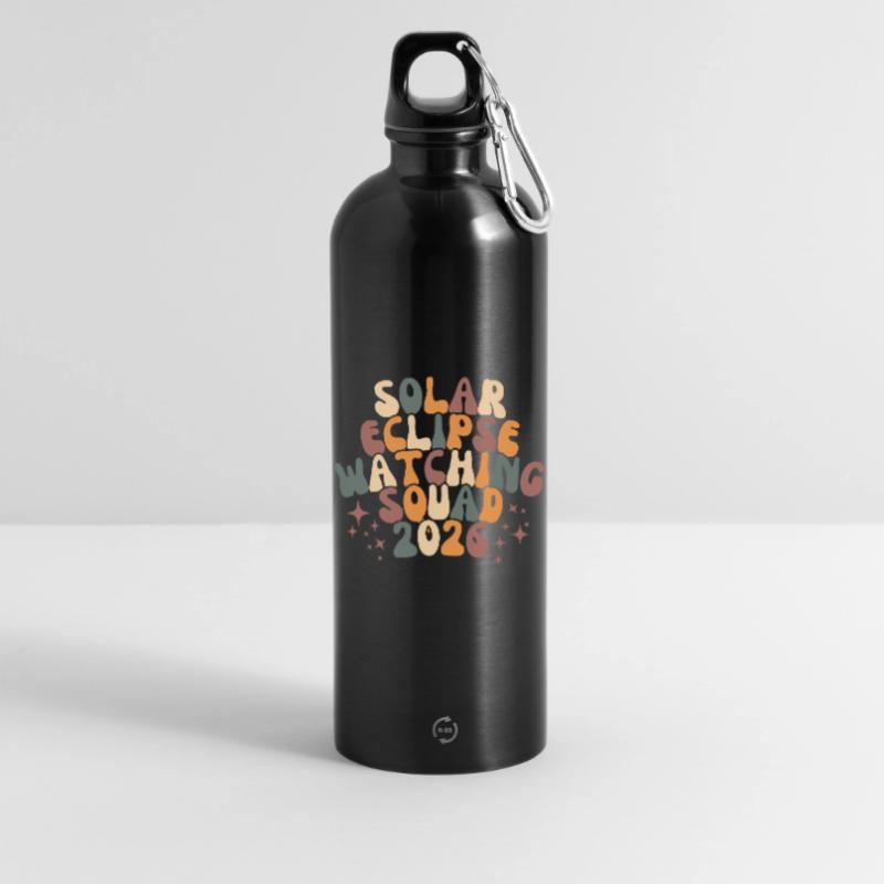 Solar Eclipse Watching Squad 2026 Water Bottle with carabiner 750 ml