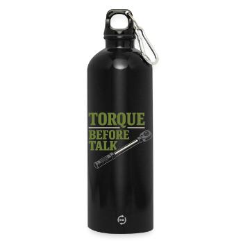 Traktormechaniker Dieselreparatur Tech - Trinkflasche mit Karabiner 750 ml - Schwarz - Vorne
