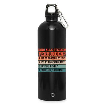 Technical Support ARE ALL PLUGS CONNECTED? - Water Bottle with carabiner 750 ml - black - Front