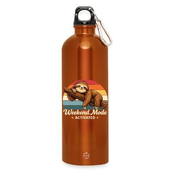 Weekend Mode Activated Sloth Shirt Funny - Trinkflasche mit Karabiner 750 ml - Orange - Vorne