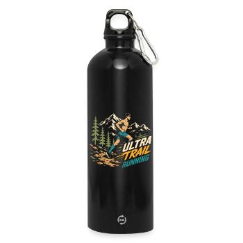 Ultra Trail Running - Gourde en inox avec mousqueton 750 ml - noir - Devant