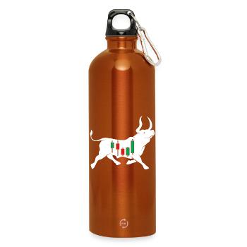 Bulletins d’actions - Gourde en inox avec mousqueton 750 ml - orange - Devant