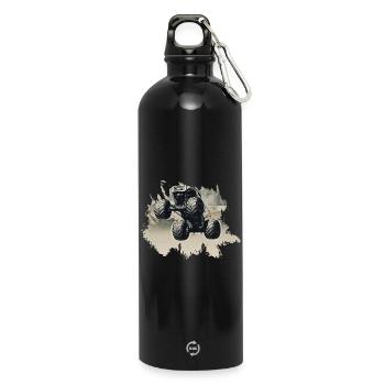 Monstertruck - Trinkflasche mit Karabiner 750 ml - Schwarz - Vorne