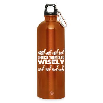 Choose your golf club - Water Bottle with carabiner 750 ml - burnt orange - Front