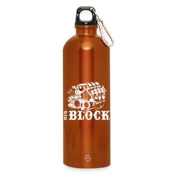 V8 Bigblock Moteur Musclecar Icône Illustration - Gourde en inox avec mousqueton 750 ml - orange - Devant