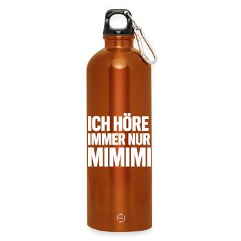 Mimimi Saying Humor Funny - Water Bottle with carabiner 750 ml - burnt orange - Front