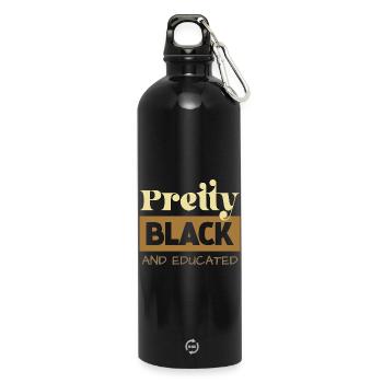 Pretty Black & Educated Tee - Trinkflasche mit Karabiner 750 ml - Schwarz - Vorne