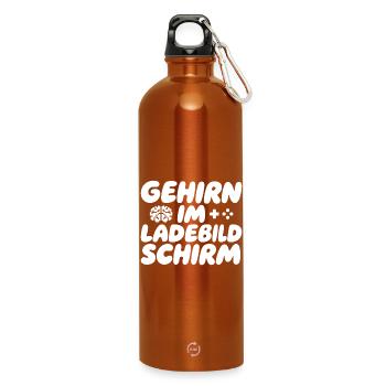 Brain in the loading screen - Water Bottle with carabiner 750 ml - burnt orange - Front