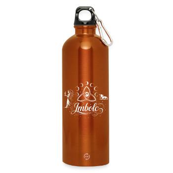 Festival des Bougies d’Imbolc avec Brigid, Lamb et Moon - Gourde en inox avec mousqueton 750 ml - orange - Devant