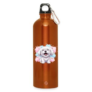 Éclaboussure pastel joyeuse et duveteuse - Gourde en inox avec mousqueton 750 ml - orange - Devant