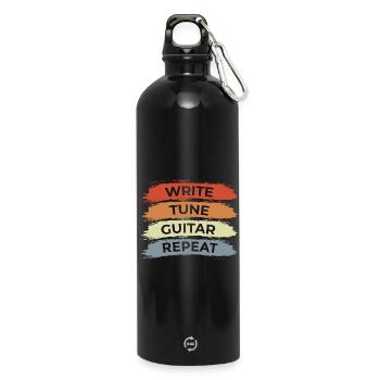 Dicton de guitariste motivateur - Gourde en inox avec mousqueton 750 ml - noir - Devant