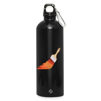 Pinceaux de peintre - Gourde en inox avec mousqueton 750 ml - noir - Devant