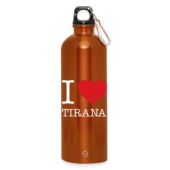 I LOVE TIRANA - Trinkflasche mit Karabiner 750 ml - Orange - Vorne