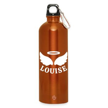 Louise, Frankreich hat Angst, 11 Jahre alt, kleiner Engel - Trinkflasche mit Karabiner 750 ml - Orange - Vorne
