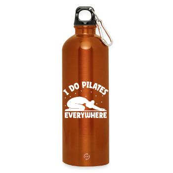 Pilates Enthusiasts I Do Pilates Everywhere - Water Bottle with carabiner 750 ml - burnt orange - Front