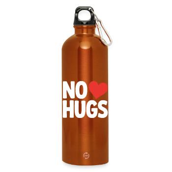 No Hugs Bitte Abstand Halten Umarmung Anti Social - Trinkflasche mit Karabiner 750 ml - Orange - Vorne
