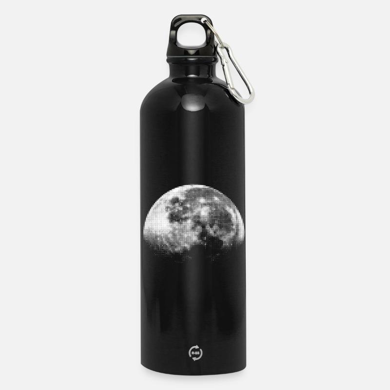 Crescent Moon - Water Bottle with carabiner 750 ml - black