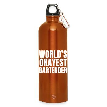 Barman le plus correct du monde - Mixologie drôle - Gourde en inox avec mousqueton 750 ml - orange - Devant