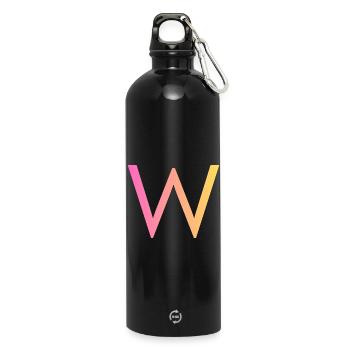 W - Trinkflasche mit Karabiner 750 ml - Schwarz - Vorne