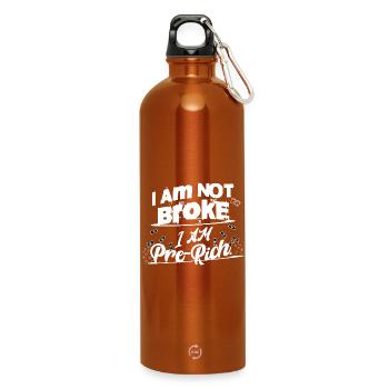 Ich bin nicht pleite ich bin fast reich - Trinkflasche mit Karabiner 750 ml - Orange - Vorne