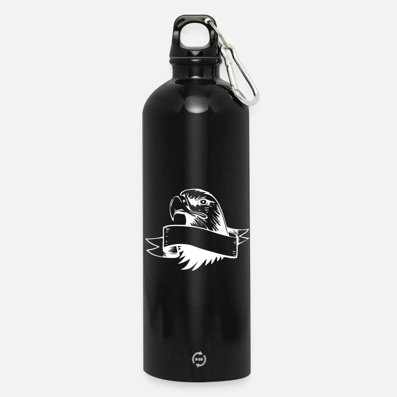 Tête d’aigle - Gourde en inox avec mousqueton 750 ml - noir