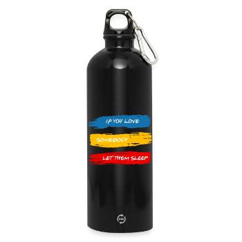 Let Them Sleep - Water Bottle with carabiner 750 ml - black - Front