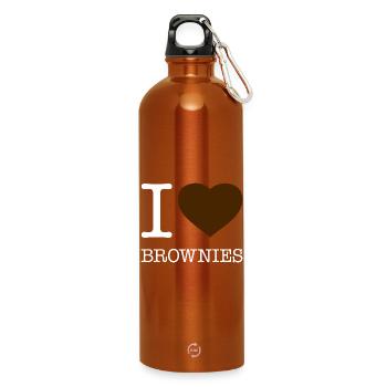 I LOVE BROWNIES - Water Bottle with carabiner 750 ml - burnt orange - Front