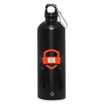 Maman d'Amour - Mother's Day - Water Bottle with carabiner 750 ml - black - Front