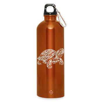 Tortue tribale - Gourde en inox avec mousqueton 750 ml - orange - Devant