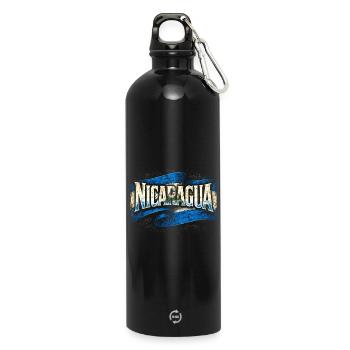 Nicaragua Nicaragisch - Trinkflasche mit Karabiner 750 ml - Schwarz - Vorne