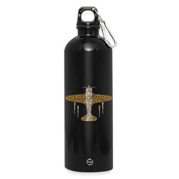 Chemise d’aviation de pilote à alphabet phonétique - Gourde en inox avec mousqueton 750 ml - noir - Devant
