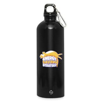 Energy Saving Strategy Mascot - Water Bottle with carabiner 750 ml - black - Front