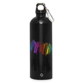 Lignes abstraites Design 07 - Gourde en inox avec mousqueton 750 ml - noir - Devant