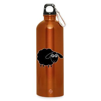 schwarzes Schaf Schäfchen - Trinkflasche mit Karabiner 750 ml - Orange - Vorne